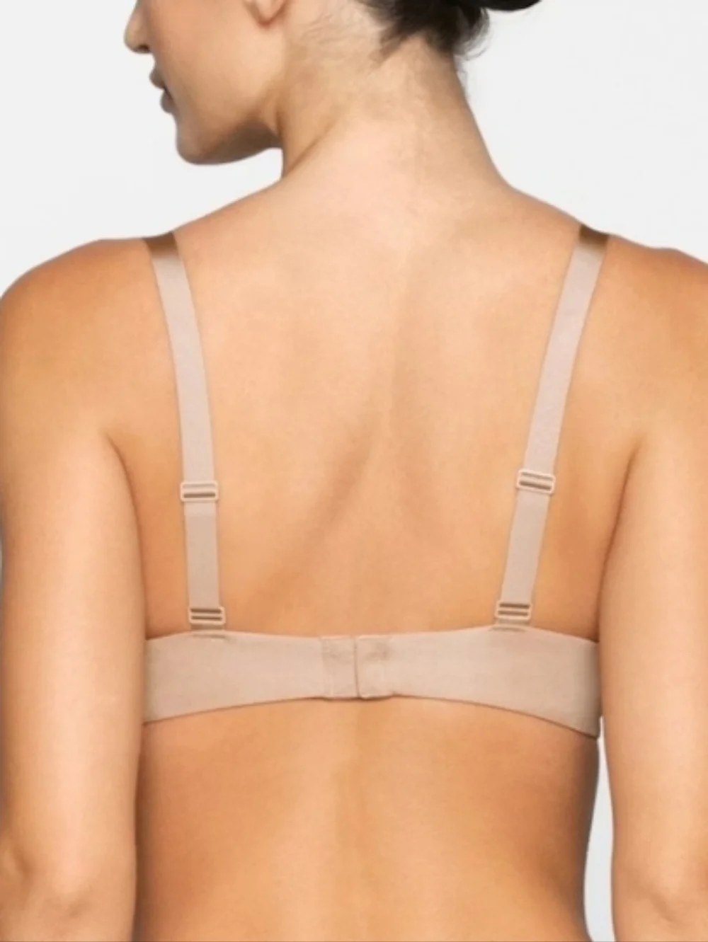 SKIMS No Show Molded Demi Bra Beige Mesh Underwire Adjustable Strap 34D - Picture 3 of 7